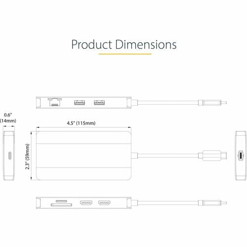 USB C MULTIPORT ADAPTER DUAL 4K HDMI PD