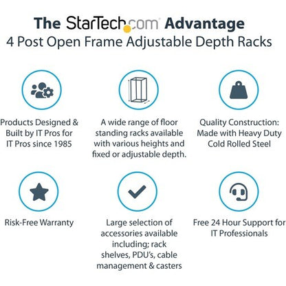 25U Adjustable Depth 4 Post Server Rack