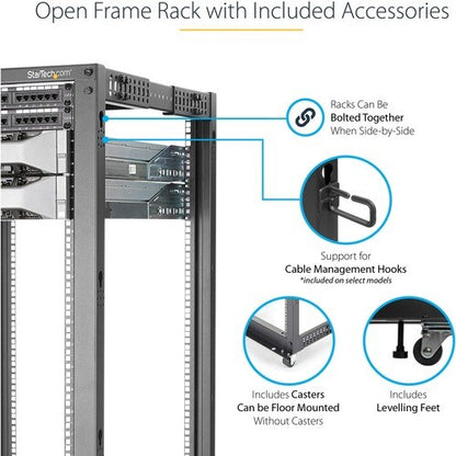 25U Adjustable Depth 4 Post Server Rack