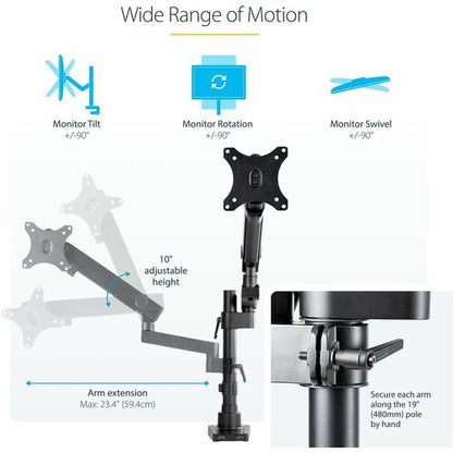 Single Monitor Arm with USB Ports