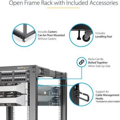 Rack - 15U Open Frame - 22-40 in. Depth