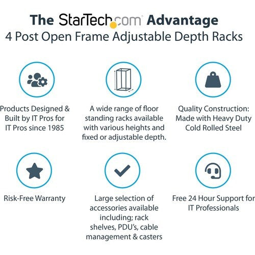 Rack - 18U Open Frame - 22-40 in. Depth