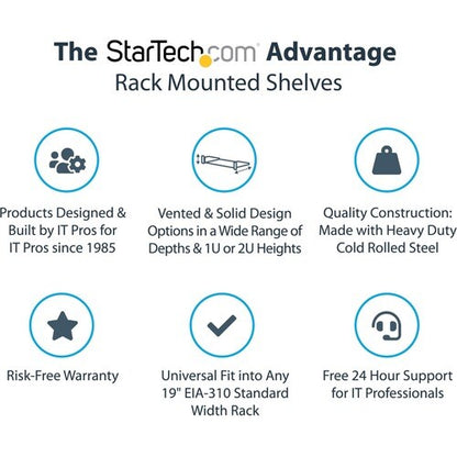 1U 7in Depth Fixed Rack Mount Shelf