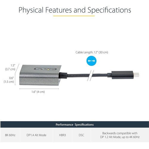 USB C to DisplayPort Adapter 8K/4K 60Hz