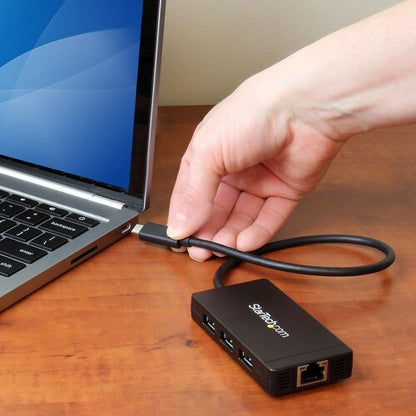 3 Port USB 3.0 Hub with USB-C and GbE