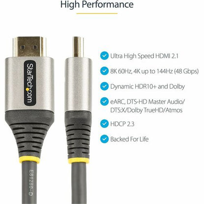 3ft 1m Certified HDMI 2.1 Cable - 8K/4K