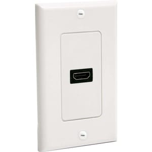 Single Outlet Female HDMI Wall Plate Wh