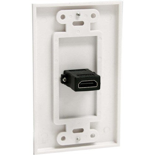 Single Outlet Female HDMI Wall Plate Wh