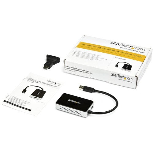 USB 3 to HDMI Adapter w/ 1-Port USB Hub