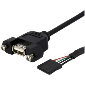 3ft Panel Mount USB A / USB Header Cable