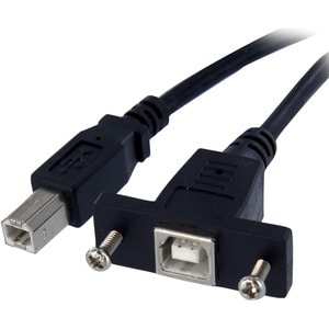 3 ft Panel Mount USB Cable B to B - F/M