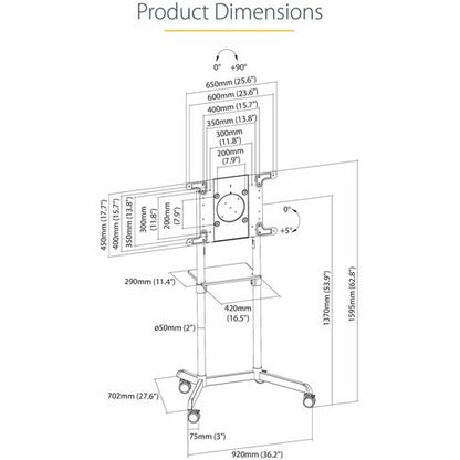 Mobile TV Cart/Stand 37-70in VESA Mount