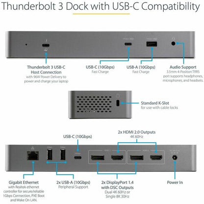 Thunderbolt 3 Dock USB-C /Dual 4K/96W PD