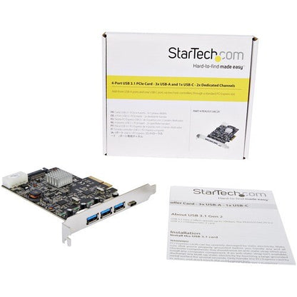USB 3.1 CARD 4 PT PCIE USB A C - 2 CH