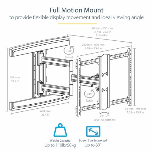 TV Wall Mount - For up to 80in Displays