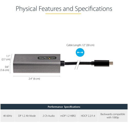 USB C TO MINI DISPLAYPORT ADAPTER 4K60HZ