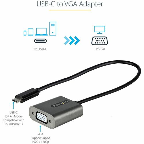 USB C to VGA Adapter 1080p - 12in Cable