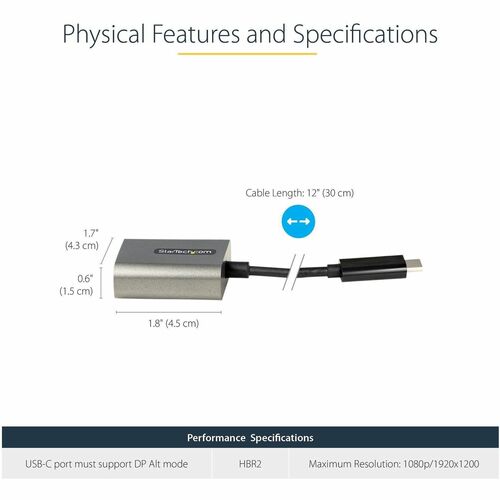 USB C to VGA Adapter 1080p - 12in Cable