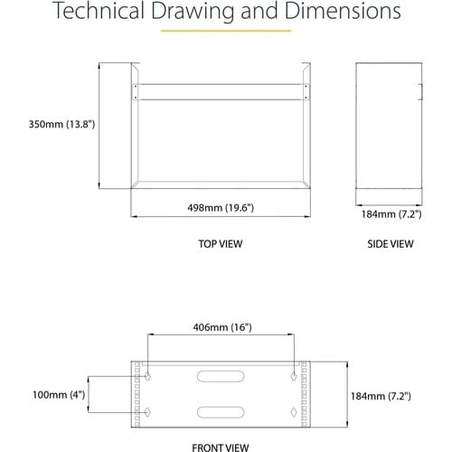 4U Wall Mount Rack (19in) - 13.78in Deep