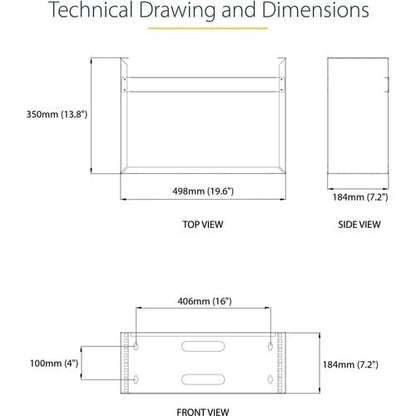 4U Wall Mount Rack (19in) - 13.78in Deep