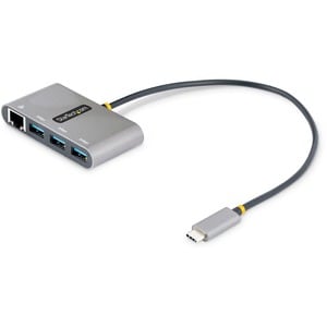 3-Port USB-C Hub with Ethernet Portable