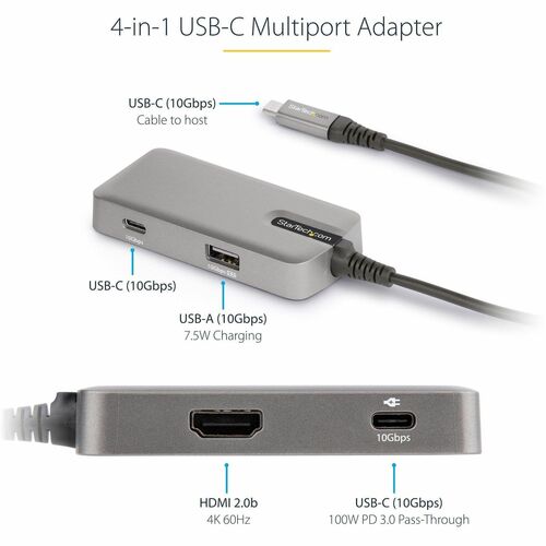 USB C Multiport Adapter 4K 60Hz HDMI PD