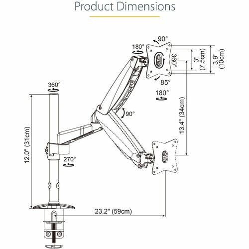 Desk Mount Monitor Arm for 32in Display