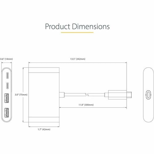 4-Port USB-C Hub with 100W PD 5Gbps