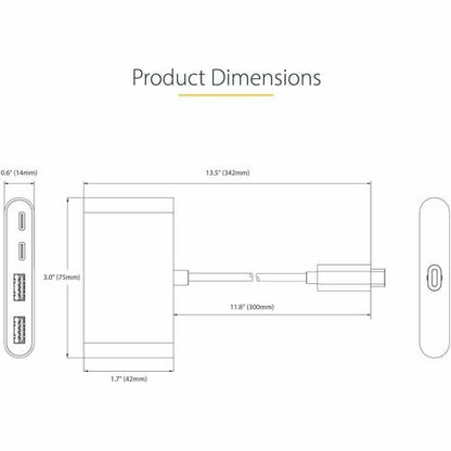4-Port USB-C Hub with 100W PD 5Gbps