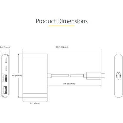 4-Port USB-C Hub with 100W PD 5Gbps