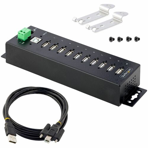 10-Port Industrial USB 2.0 HUB Metal