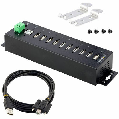 10-Port Industrial USB 2.0 HUB Metal