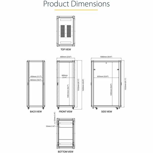 32U Server Rack Cabinet Adjustable Depth