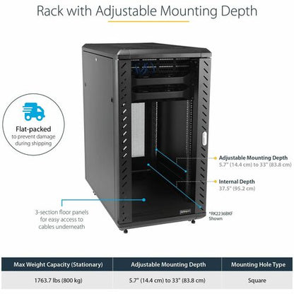 32U Server Rack Cabinet Adjustable Depth