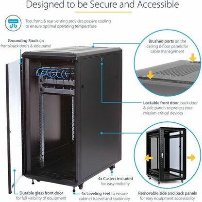 32U Server Rack Cabinet Adjustable Depth