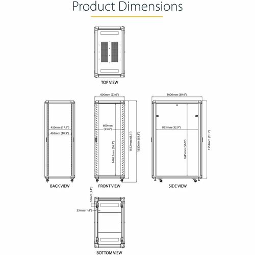 32U Server Rack Cabinet Adjustable Depth