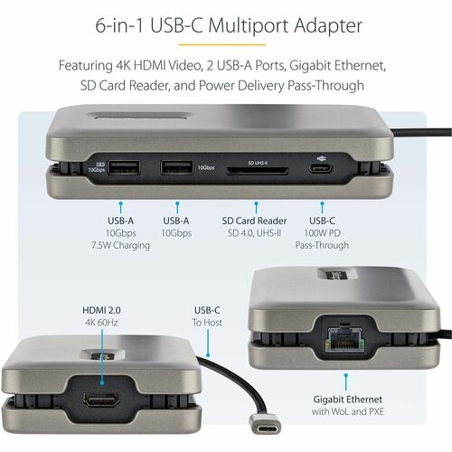 USB C MULTIPORT ADAPTER W/ HUB HDMI PD
