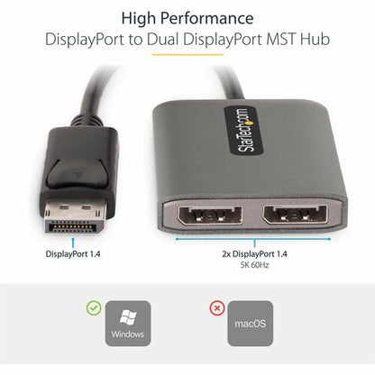 2-PORT DISPLAYPORT MST HUB DUAL 4K 60HZ