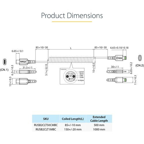 USB C to Lightning Cable -  1m (3.3ft) C