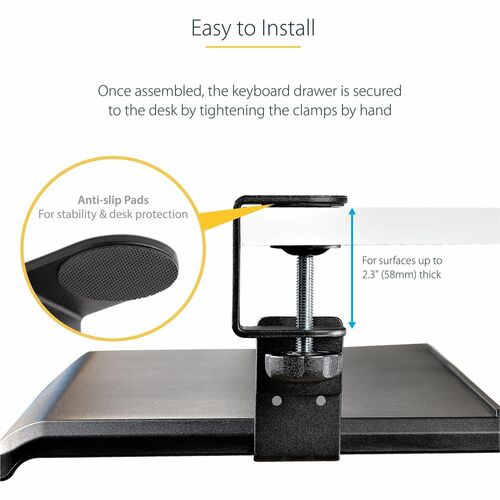 Under-Desk Keyboard Tray Adjustable