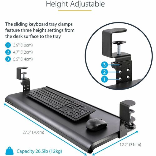 Under-Desk Keyboard Tray Adjustable