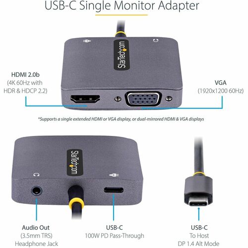 USB C Video Adapter HDMI/VGA 4K