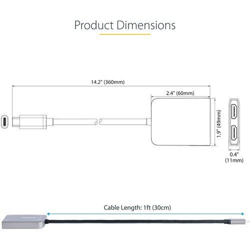 USB-C to Dual HDMI MST HUB 4K 60Hz