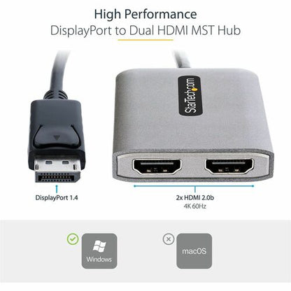 DP to Dual HDMI MST HUB 4K 60Hz DP 1.4