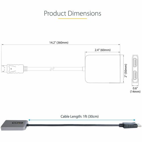 DP to Dual HDMI MST HUB 4K 60Hz DP 1.4