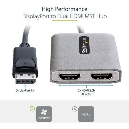 DP to Dual HDMI MST HUB 4K 60Hz DP 1.4