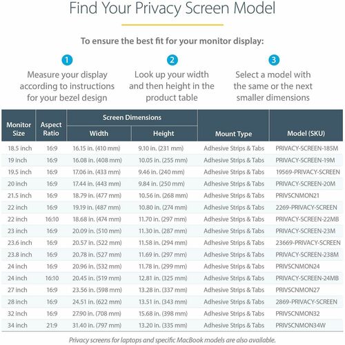 19 in. Monitor Privacy Screen - Universa