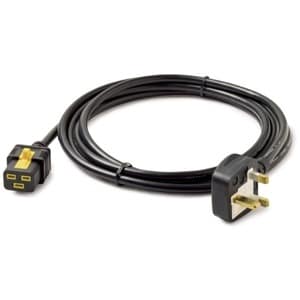 Power Cord. Locking C19 to BS1363A (UK).