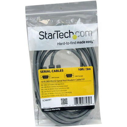 10 FT DB9 RS232 SERIAL NULL MODEM CABLE