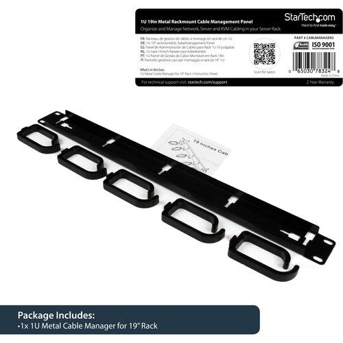 1U 19IN RACKMOUNT CABLE MANAGEMENT PANEL